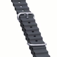 2 سوار سيليكون للساعة الذكية 49 ملم/45 ملم/44 ملم/42 ملم، اسود