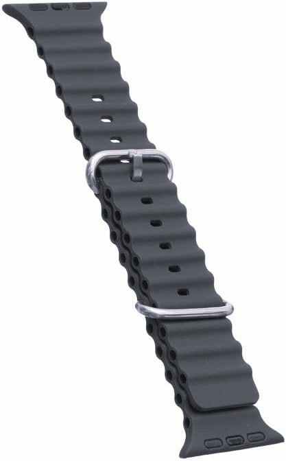 2 سوار سيليكون للساعة الذكية 49 ملم/45 ملم/44 ملم/42 ملم، اسود