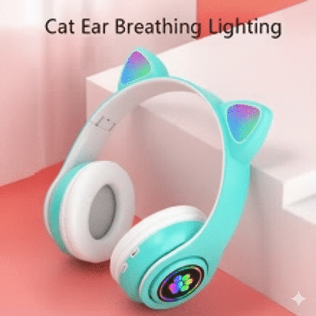 Gemini_Generated_Image_66u32266u32266u3 سماعات راس بلوتوث لاسلكية للاطفال ، سماعات راس قابلة للطي للبنات فوق الاذن، اذني قطة لطيفة، قابلة للطي، صوت لاسلكي للاطفال، سماعات بلوتوث 5.0 للتابلت/الجوال/الكمبيوتر