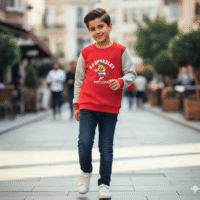 Gemini_Generated_Image_87n71g87n71g87n7 تيشيرت "البطة السعيدة" - مزيج من الدفء والأناقة لطفلك! 🐥☂️
