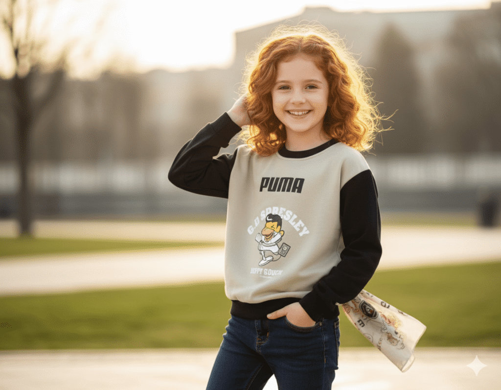 Gemini_Generated_Image_9eusp49eusp49eus سويت شيرت للاولاد والبنات مزيج من الدفء والأناقة لطفلتك! 🐥☂️