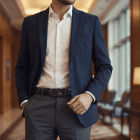 حزام جلد كلاسيكي بمشبك مربع للرجال من سوبك