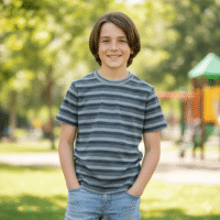 Gemini_Generated_Image_bodnunbodnunbodn تيشيرت عصري بخطوط أنيقة، يجمع بين الأناقة والراحة ياقة دائرية كم قصير