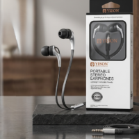 5* سماعات ستيريو سلكية محمولة مع ميكروفون وسلك مسطح من يسون - موديل cx330 سي اكس 330 داخل الأذن