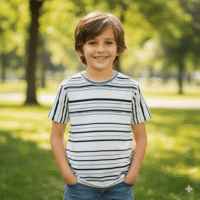 Gemini_Generated_Image_g4yrg2g4yrg2g4yr تيشيرت عصري بخطوط أنيقة، يجمع بين الأناقة والراحة ياقة دائرية كم قصير