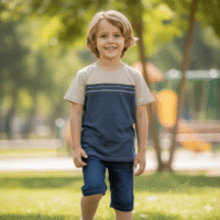 Gemini_Generated_Image_im8ajuim8ajuim8a تيشيرت عصري بخطوط أنيقة، يجمع بين الأناقة والراحة ياقة دائرية كم قصير