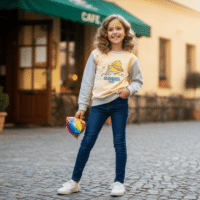 Gemini_Generated_Image_jx0tx6jx0tx6jx0t سويت شيرت للبنات مزيج من الدفء والأناقة لطفلتك! 🐥☂️
