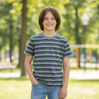 Gemini_Generated_Image_l4k0eel4k0eel4k0 تيشيرت عصري بخطوط أنيقة، يجمع بين الأناقة والراحة ياقة دائرية كم قصير