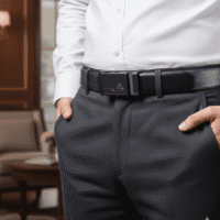 حزام جلد كلاسيكي بمشبك مربع للرجال من سوبك