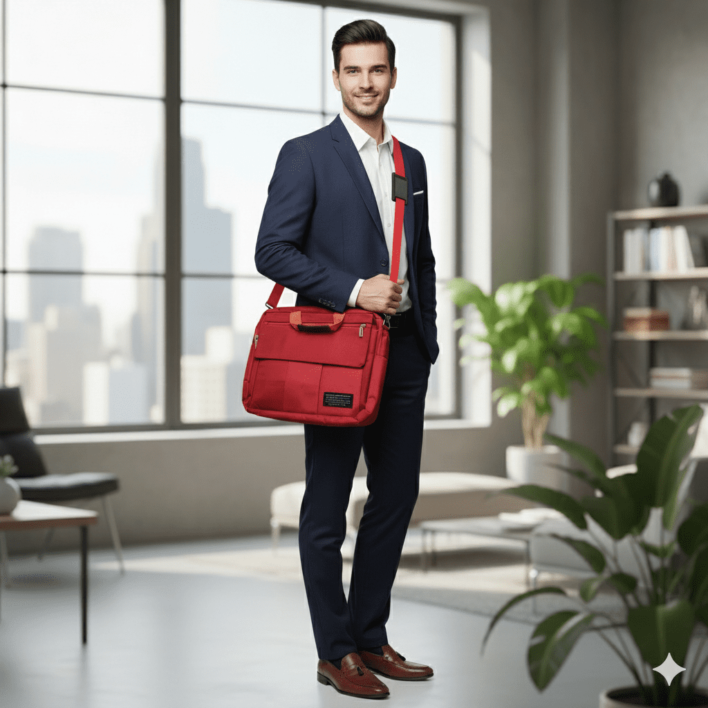 Gemini_Generated_Image_ngun41ngun41ngun شنطه لاب توب كتف واحد من سوبك لون احمر ، للجنسين