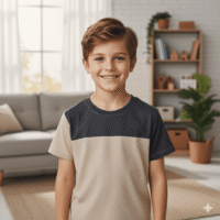 Gemini_Generated_Image_scw3o3scw3o3scw3 تيشيرت عصري بخطوط أنيقة، يجمع بين الأناقة والراحة ياقة دائرية كم قصير
