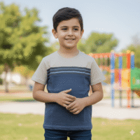 Gemini_Generated_Image_tw11lwtw11lwtw11 تيشيرت عصري بخطوط أنيقة، يجمع بين الأناقة والراحة ياقة دائرية كم قصير