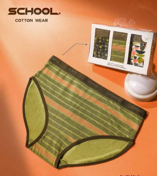 WhatsApp Image 2025-09-28 at 5.58.56 PM (5) باك يحتوي علي 3 قطع اندروير ميدي قطن الوان مطبوع حريمي