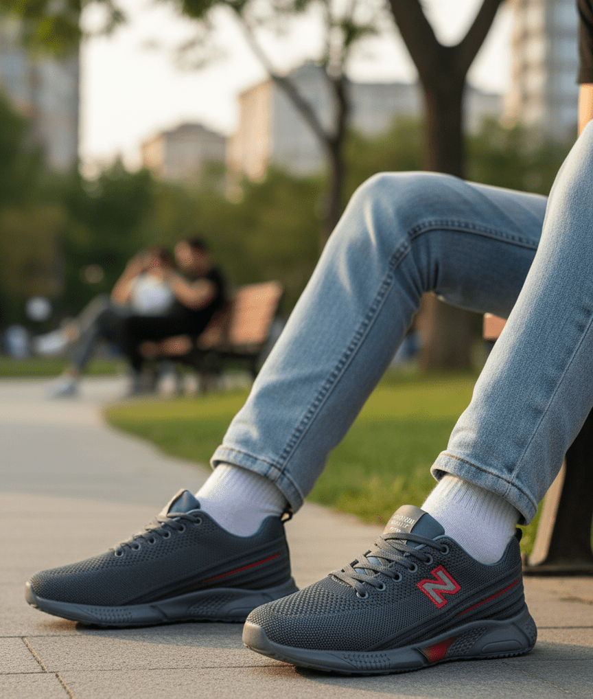 حذاء رياضي رمادي اللون مقاس 44