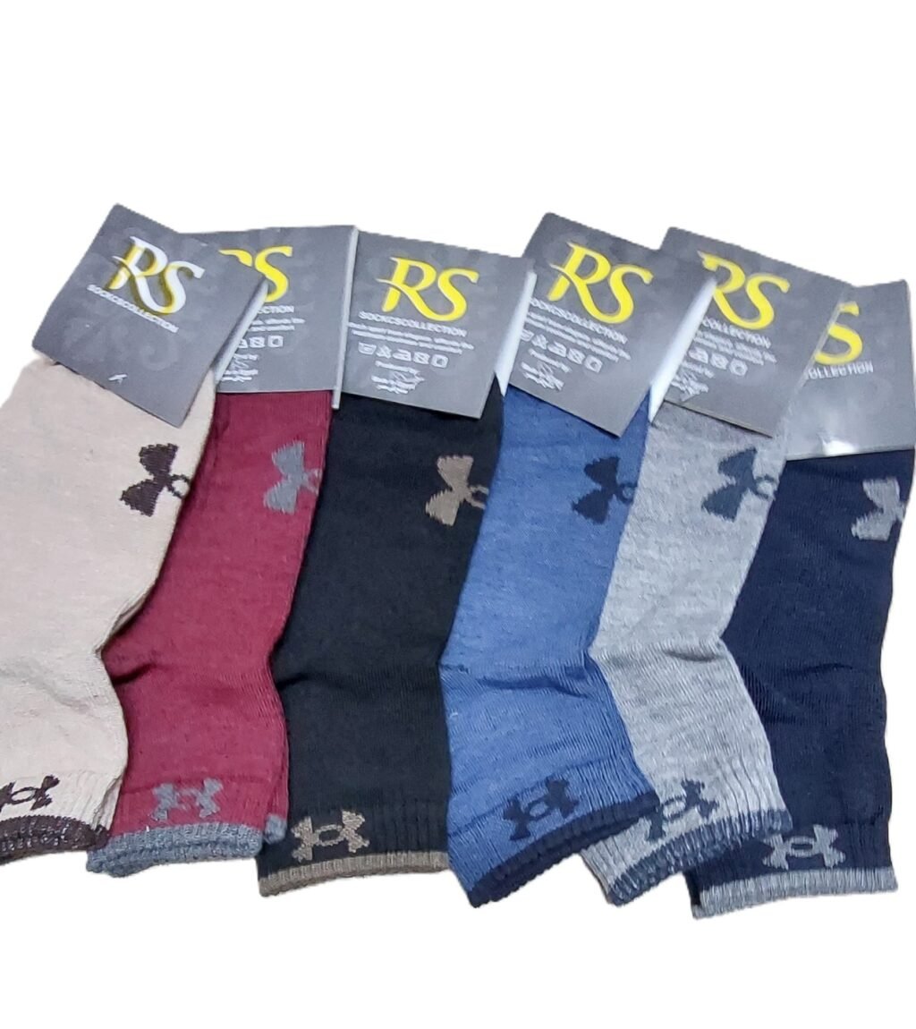 شرابات رجالي قصيرة (أنكل) بألوان متعددة، شراب رياضي بمزيج قطني مريح، 3 أزواج