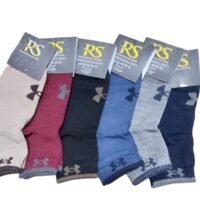 شرابات رجالي قصيرة (أنكل) بألوان متعددة، شراب رياضي بمزيج قطني مريح، 3 أزواج