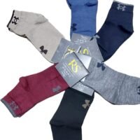 20250117_161920 شرابات رجالي قصيرة (أنكل) بألوان متعددة، شراب رياضي بمزيج قطني مريح، 3 أزواج