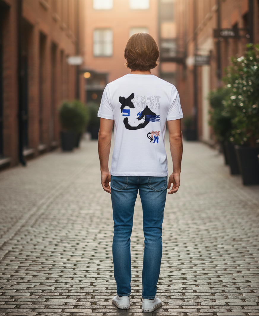 تيشرت كلاسيكي برقبة دائرية ضيقة وأكمام قصيرة من القطن