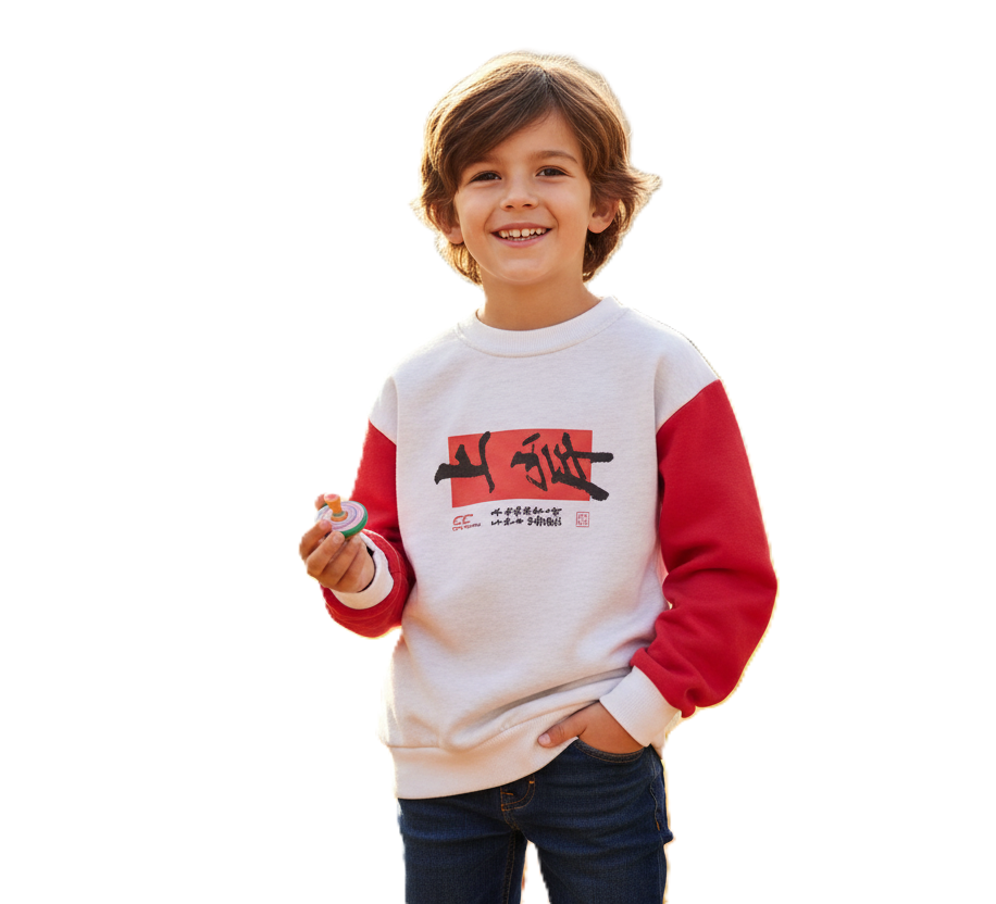 سويتشيرت شتوي للأطفال، مقاس ٦ سنوات بتصميم عصري والأكمام الطويلة، مع طباعة ممتعة