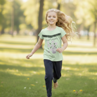 بيجاما بناتي تيشيرت نص كم وبنطلون خامة قطن ناعمة مريحة بتصميم عصري مناسبة للنوم والبيت