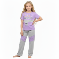 Gemini_Generated_Image_gfilxgfilxgfilxg بيجاما بناتي بطباعة لطيفة تيشيرت نص كم وبنطلون خامة ليكرا قطن ناعمة مريحة بتصميم عصري مناسبة للنوم والبيت