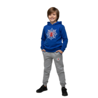 طقم بيجامة للاولاد مكون من قطعتين مكون من سويت شيرت بغطاء للرأس واكمام طويلة وبنطلون مطبوع