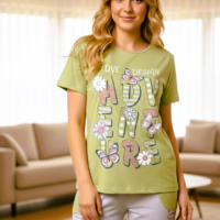 بيجاما بناتي تيشيرت نص كم وبنطلون خامة ليكرا قطن ناعمة مريحة بتصميم عصري مناسبة للنوم والبيت