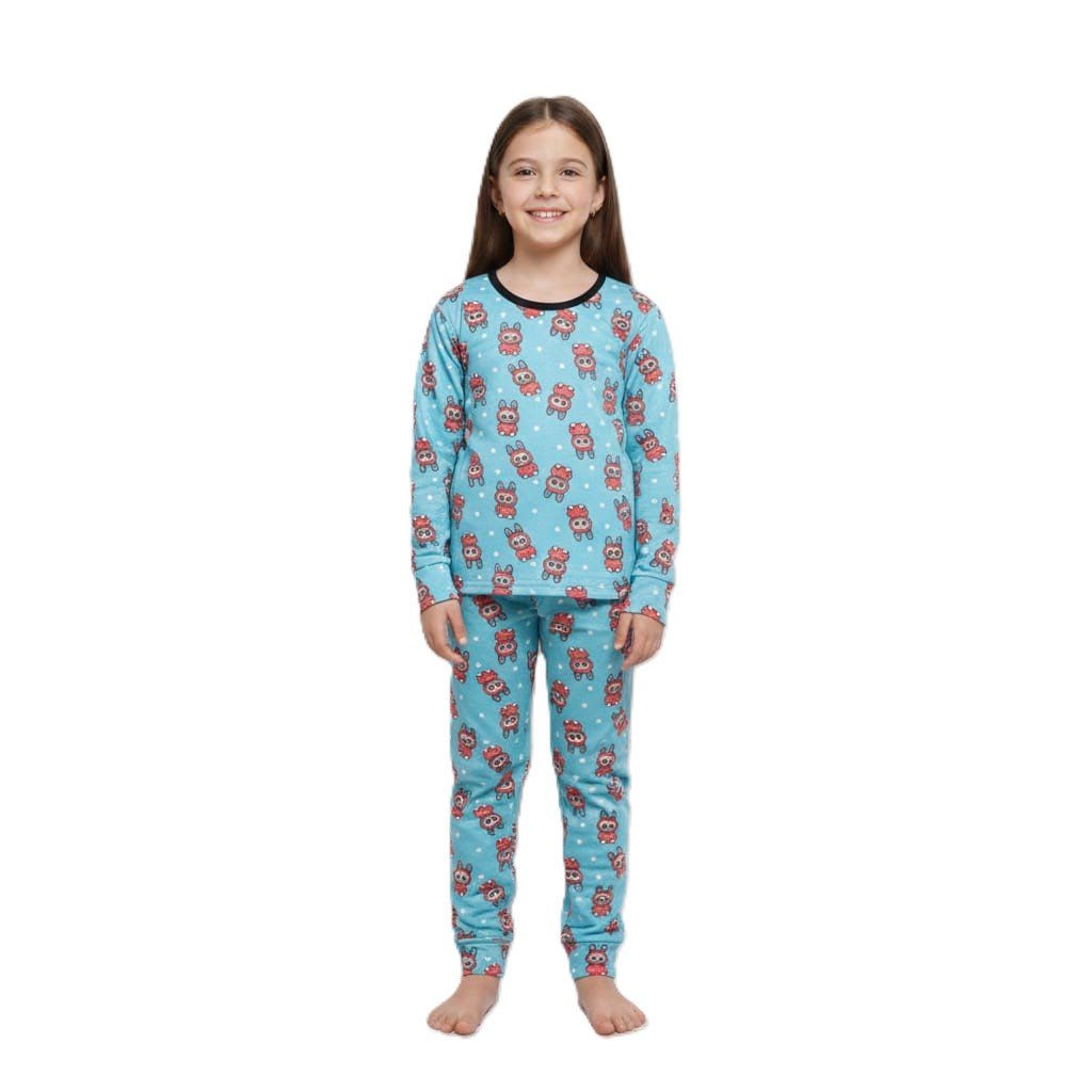 دفاية حرارية للبنات من قطعتين بأكمام طويلة