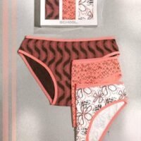 باك يحتوي علي 3 قطع اندروير ميدي قطن الوان مطبوع حريمي