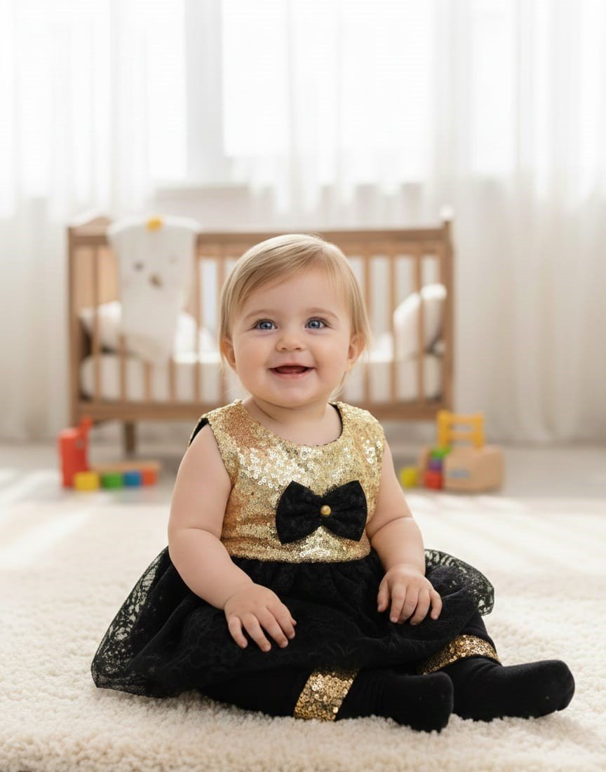 فستان بناتي فاخر للحفلات والمناسبات - تصميم أنيق مع تطريز لامع على الجزء العلوي