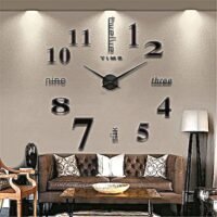 61ZAsbFUX+L._AC_SX679_ ساعة حائط ثلاثي الأبعاد من الأكريليك بتصميم عصري يمكنك تركيبه بنفسك لديكور المنزل والمكتب أسود تناظري