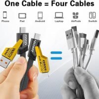 712nItPRq2L._AC_SX522_ كابل شحن سريع 4x1 مناسب لجميع الاجهزة مع تصميم منع التشابك