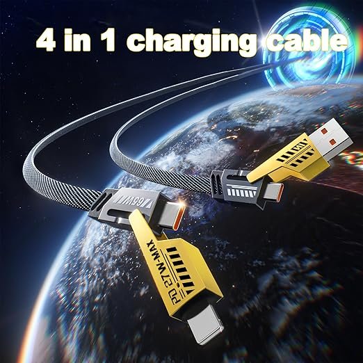 81OuHv2gJOL._AC_SX522_ كابل شحن سريع 4x1 مناسب لجميع الاجهزة مع تصميم منع التشابك