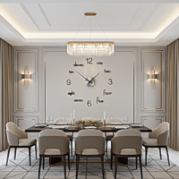 Gemini_Generated_Image_26arkq26arkq26ar ساعة حائط ثلاثي الأبعاد من الأكريليك بتصميم عصري يمكنك تركيبه بنفسك لديكور المنزل والمكتب أسود تناظري