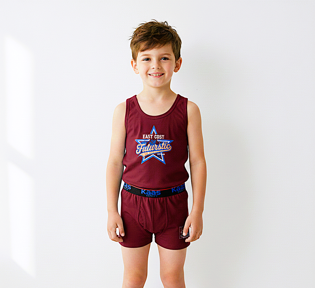 طقم داخلي مريح ومثالي للأولاد، يجمع بين الأناقة والبساطة 95% قطن 5% ليكرا