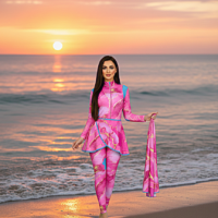 Gemini_Generated_Image_hp4thfhp4thfhp4t مايوه بوركيني 5 قطع مايوه +بنطلون + سكيرت + تربونة + سكارف