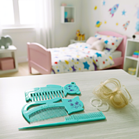 طقم امشاط للاطفال 3 قطع اسنان ناعمه للعنايه بشعر الاطفال