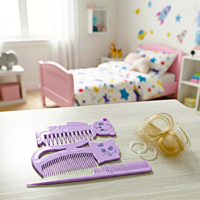 طقم امشاط للاطفال 3 قطع اسنان ناعمه للعنايه بشعر الاطفال