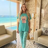 **بيجاما حريمي لابوبو قطعتين تيشرت نصف كم وبنطلون مثالية للخفة و المرح**