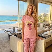 **بيجاما حريمي لابوبو قطعتين تيشرت نصف كم وبنطلون مثالية للخفة و المرح**