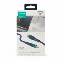 كابل شحن سريع type C to C مضيء بطبقة حماية مع نقل البيانات طول 1 متر من joyroom