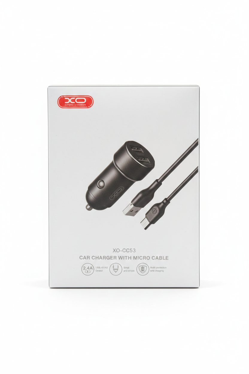 رأس شاحن متنقل للسيارة بمنفذين usb