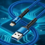 كابل شحن و نقل بيانات لايتينغ محمي و مدعم بطبقة قماشية و مخرج مدعم لمنع التلف