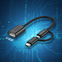 كابل OTG 2 في 1 (Type-C + Micro-USB) لتحويل الفلاشة للموبايل