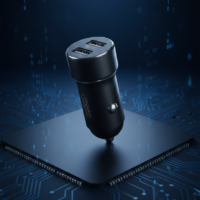 رأس شاحن متنقل للسيارة بمنفذين usb