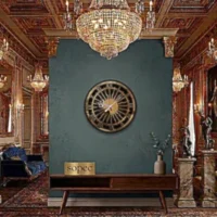 ساعة حائط أنيقة  ، خشب + اكريليك ، اسود، تناظري