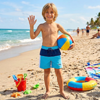 99 شورت سباحة للاولاد مضاد للماء 2 جيب شبك من الداخل