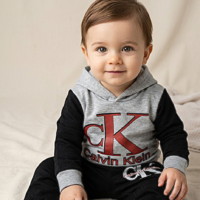 طقم بيجامة أطفال عصري، هودي وبنطلون ، تصميم مريح