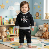 طقم بيجامة أطفال عصري، هودي وبنطلون ، تصميم مريح