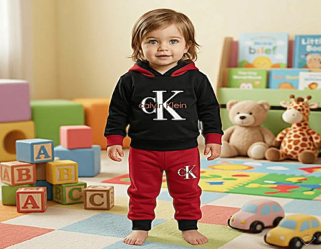 طقم بيجامة أطفال عصري، هودي وبنطلون ، تصميم مريح